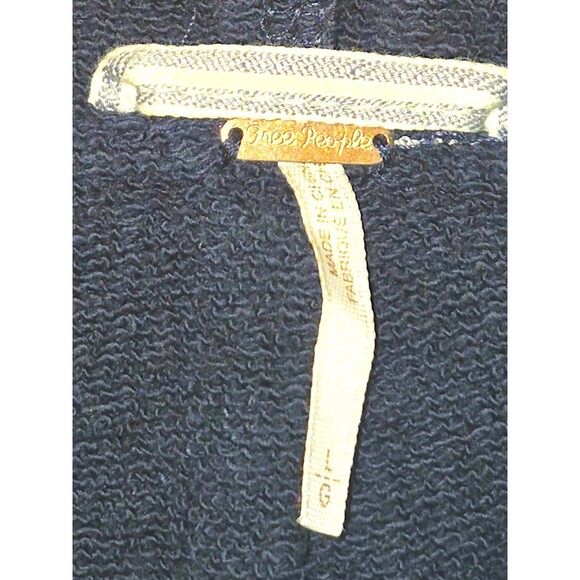 Free People Women's Jacket Large Layer Denim Hooded Weave Distress Teen Wolf - Picture 2 of 7